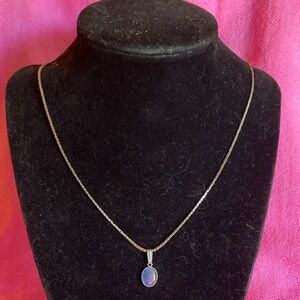 Elegant Silver Opal Pendant